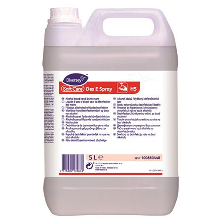 Kézfertőtlenítő folyadék, alkoholos, 5 l, Soft Care Des E Spray