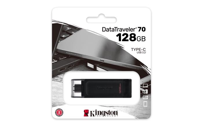 Pendrive, 128GB, USB-C, KINGSTON DataTraveler 70