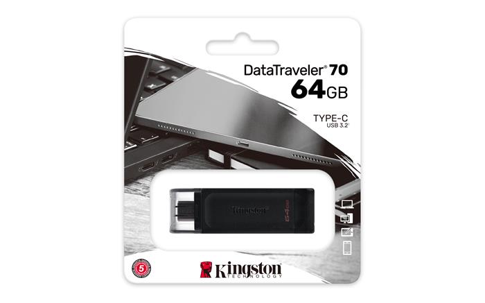 Pendrive, 64GB, USB-C, KINGSTON DataTraveler 70