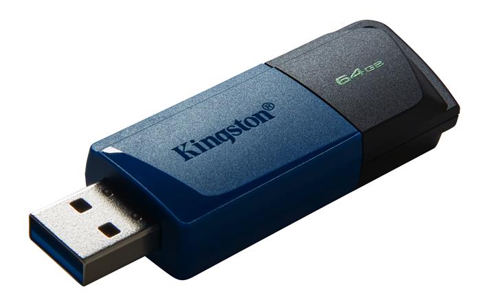 Pendrive, 64GB, USB 3.2, KINGSTON Exodia M, fekete-kék