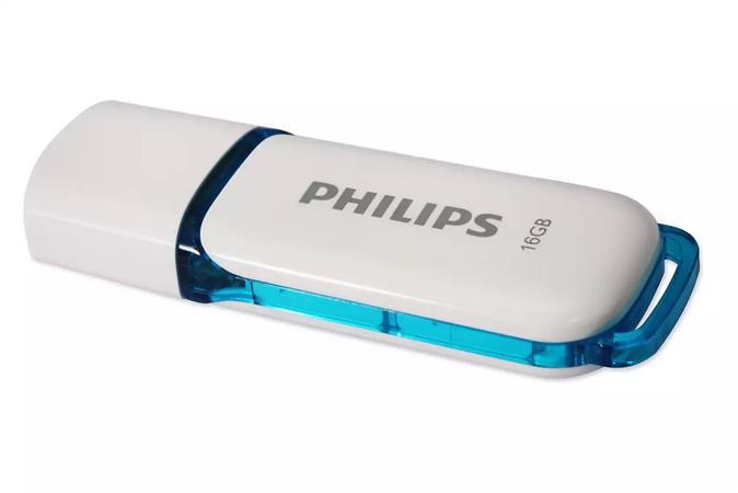 Pendrive, 16GB, USB 2.0, PHILIPS Snow, fehér