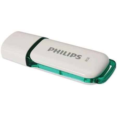 Pendrive, 8GB, USB 2.0, PHILIPS Snow, fehér