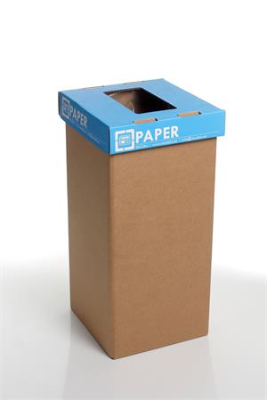 Szelektív hulladékgyűjtő, újrahasznosított, angol felirat, 20 l, RECOBIN Mini, kék