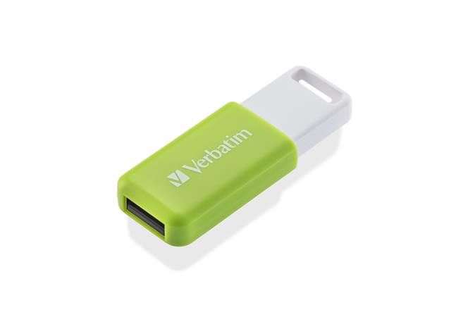 Pendrive, 32GB, USB 2.0, VERBATIM Databar, zöld