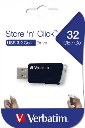 Pendrive, 32GB, USB 3.2, 80/25MB/sec, VERBATIM Store n Click, fekete