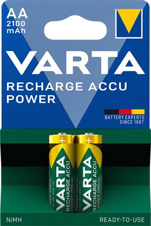 Tölthető elem, AA ceruza, 2x2100 mAh, előtöltött, VARTA Power