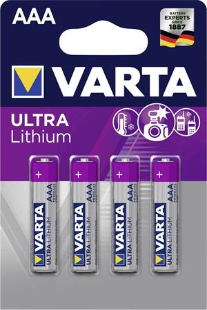 Elem, AAA mikro, 4 db, lítium, VARTA Ultra Lithium