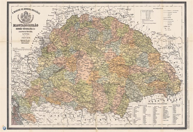 Könyökalátét, kétoldalas, STIEFEL,  Antik Magyarország 1876/Magyarország járásai