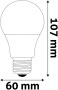LED izzó, E27, gömb, A60, 8W, 806lm, 6400K, AVIDE