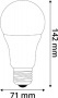 LED izzó, E27, gömb, A70, 16W, 1990lm, 3000K, AVIDE