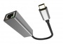 Adapter, USB-C 3.0/Ethernet, AVAX AD604, fekete-alumínium