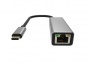 Adapter, USB-C 3.0/Ethernet, AVAX AD604, fekete-alumínium