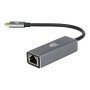 Adapter, USB-C 3.0/Ethernet, AVAX 'AD604', fekete-alumínium