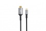 Kábel, USB-C/HDMI 2.0, fonott, 1,5 m, AVAX 'AV9021', fekete-alumínium