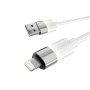 Töltőkábel, USB-A - lightning (Apple), 1 m, AVAX CB310 Glowy, fehér