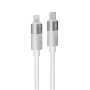 Töltőkábel, USB-A - lightning (Apple), 27W, 1 m, AVAX CB314 Glowy, fehér