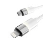 Töltőkábel, USB-A - lightning (Apple), 27W, 1 m, AVAX CB314 Glowy, fehér