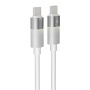 Töltőkábel, USB-C - USB-C, 60W, 1 m, AVAX CB316 Glowy, fehér