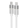 Töltőkábel, USB-C - USB-C, 60W, 1 m, AVAX CB316 Glowy, fehér
