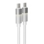 Töltőkábel, USB-C - USB-C, 60W, 1 m, AVAX CB316 Glowy, fehér