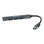 USB 3.0 elosztó-HUB, 4 port, USB 3.0, AVAX HB600, fekete