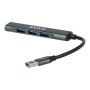 USB 3.0 elosztó-HUB, 4 port, USB 3.0, AVAX HB600, fekete