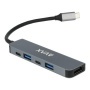 USB-C elosztó-HUB, HDMI+USB-C+2xUSB 3.0, PD, AVAX 'HB611 Connect+', fekete