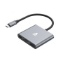 USB elosztó-HUB, 3 port, USB 3.0, AVAX 'HB9031 Prime', fekete-alumínium