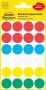 Etikett, 18 mm, kör, AVERY ZWECKFORM, 5 különböző szín, 96 etikett/csomag
