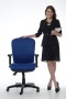 MaYAH Comfort irodai forgószék | állítható karfa | kék gyöngyszövet-borítás | fekete lábkereszt