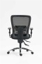 Irodai szék, karfás, fekete szövetborítás, feszített hálós háttámla, fekete lábkereszt, MAYAH HD, fekete