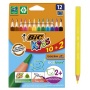 Színes ceruza készlet, háromszögletű, BIC KIDS 'Evolution Triangle', 12 különböző szín