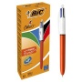Golyóstoll, 0,3 mm, nyomógombos, négyszínű, BIC '4 Colours Fine'