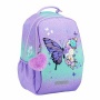 Iskolatáska, cipzáras, laptoptartóval, BELMIL Companion Serenity, lila, pillangó