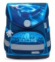 Iskolatáska, mágneszárral, BELMIL 'Compact Racing Blue Neon', versenyautó