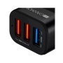 Autós töltő, 3xUSB, QC 3.0, 2,1A, CANYON C-07