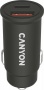 Autós töltő, USB-C/USB-A, QC 3.0 18W, PD 30W, CANYON 'C-20B03'