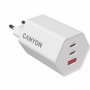 Hálózati töltő, 1xUSB-A, 2xUSB-C, 65W, CANYON Hexagon 65, fehér