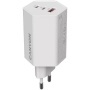 Hálózati töltő, 1xUSB-A, 2xUSB-C, 65W, CANYON 'Hexagon 65', fehér