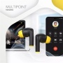 Fülhallgató, TWS vezeték nélküli, Bluetooth 5.4, CANYON Hexagon 7, fekete-sárga