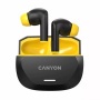 Fülhallgató, TWS vezeték nélküli, Bluetooth 5.4, CANYON 'Hexagon 7', fekete-sárga