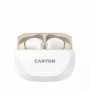 Fülhallgató, TWS vezeték nélküli, Bluetooth 5.4, CANYON Hexagon 7, fehér-bézs