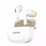 Fülhallgató, TWS vezeték nélküli, Bluetooth 5.4, CANYON Hexagon 7, fehér-bézs