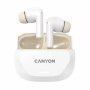 Fülhallgató, TWS vezeték nélküli, Bluetooth 5.4, CANYON 'Hexagon 7', fehér-bézs