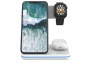 Töltőállomás, 3-az-1-ben, Apple+Qi töltés, CANYON WS-303, fehér