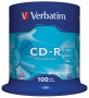 CD-R lemez, 700MB, 52x, 100 db, hengeren, VERBATIM DataLife