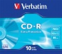 CD-R lemez, 700MB, 52x, 10 db, vékony tok, VERBATIM DataLife