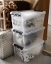 Műanyag tárolódoboz, 47 liter, fekete fogantyúkkal, SMARTSTORE Classic 45, átlátszó