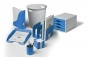 Jegyzettömbtartó, műanyag, 100x100 mm, feltöltve, DURABLE ECO, kék