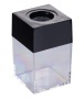 Gemkapocstartó, mágneses, négyszögletű, OFFICE PRODUCTS, átlátszó-fekete